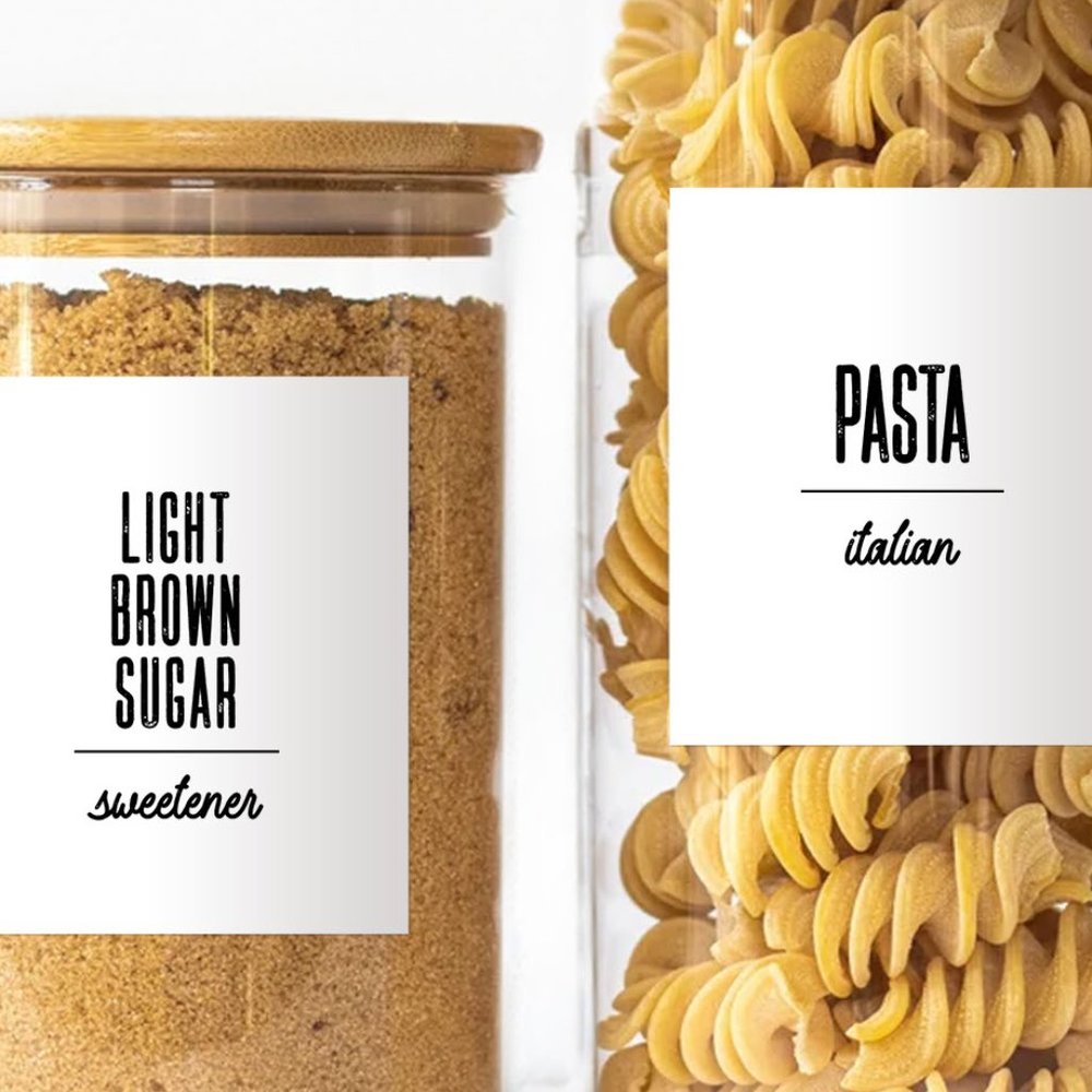 36 Labels • Gollder Minimalist Pantry for Kitchen Storage • Organization Labels